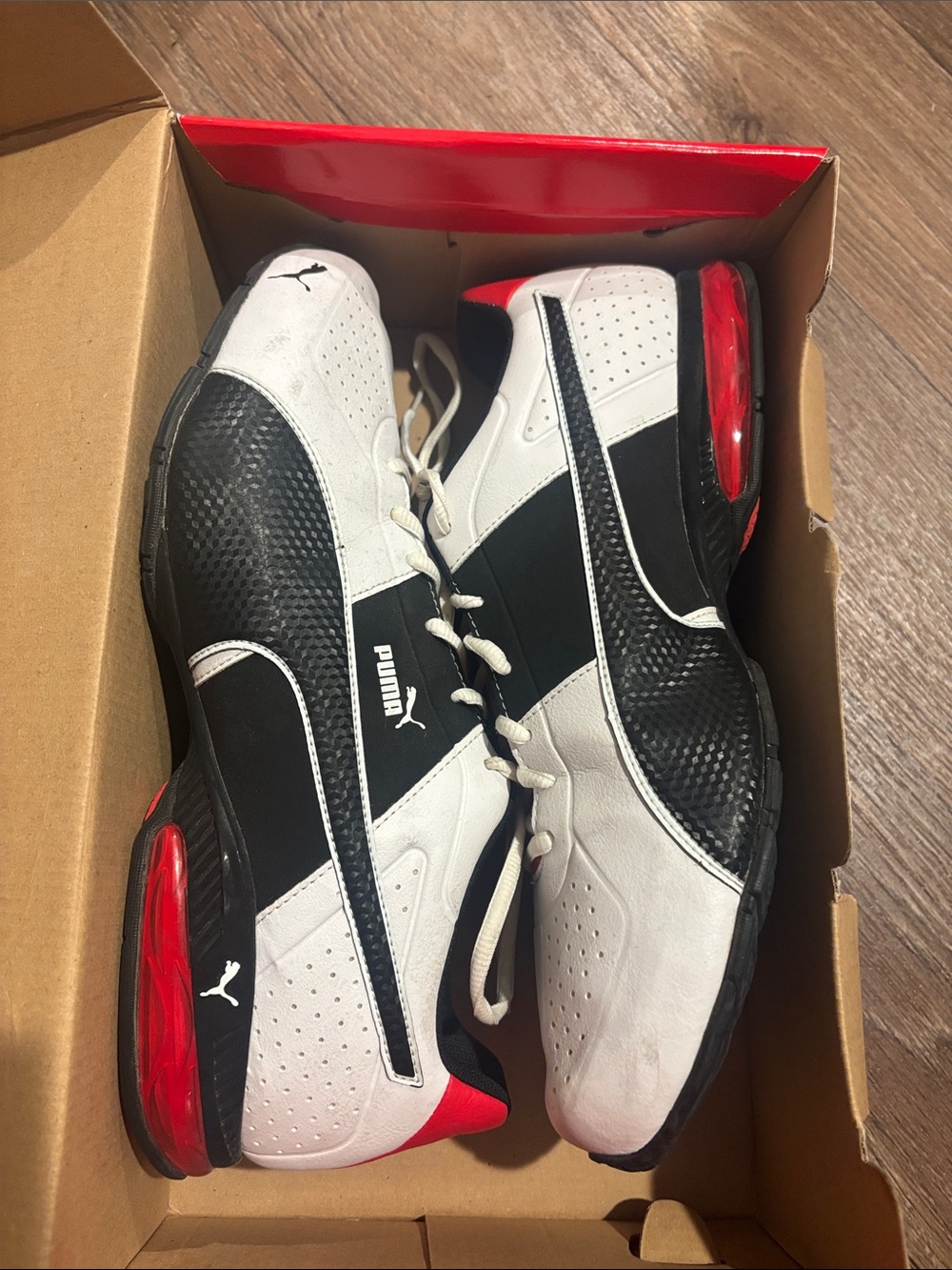 Puma Men’s Black White and Red Athletic Sneakers
